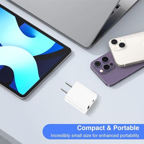 for iPhone 15 Charger Block 2-Pack 20W Dual Port USB Fast Wall Charger with 3FT USB C to C Charger Cable & Type to Lightning Charging Cord for iPhone 15 Pro/15 Pro Max/iPhone 14/13/12/iPad,Samsung in Saudi Arabia