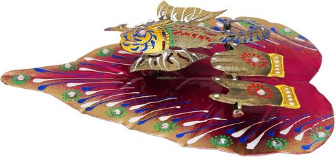 Colorful Metal Ganesha On Leaf, Wall Hanging Article for Wall Decor, Best for Gifting, Room Decor (Angels Red) in Saudi Arabia