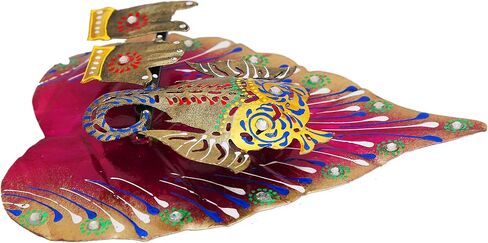 Colorful Metal Ganesha On Leaf, Wall Hanging Article for Wall Decor, Best for Gifting, Room Decor (Angels Red) in Saudi Arabia