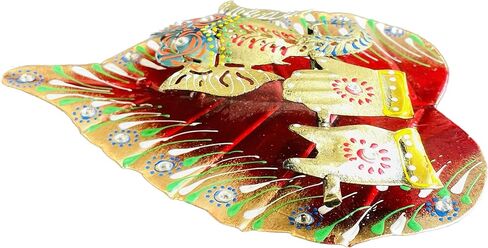 Colorful Metal Ganesha On Leaf, Wall Hanging Article for Wall Decor, Best for Gifting, Room Decor (Angels Red) in Saudi Arabia