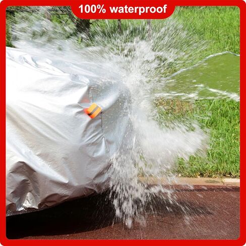 غطاء سيارة كبير النمل لسيارة Ford Mustang 1994-2023، أغطية سيارة مقاومة للماء في جميع الأحوال الجوية، متوافق مع Mustang GT/Shelby/Cobra/Bullitt/ECOBOOST، غطاء كامل من أشعة الشمس فوق البنفسجية وحماية من الرياح والثلج مع سحاب، رمادي in Kuwait