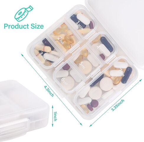 Travel Pill Organizer Small 7 Grid Compartments Pill Holder Box - Portable Medicine Container Case - Daily Weekly Medication Organizer in Saudi Arabia