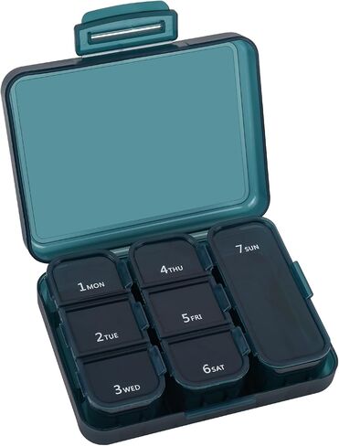 Travel Pill Organizer Small 7 Grid Compartments Pill Holder Box - Portable Medicine Container Case - Daily Weekly Medication Organizer in Saudi Arabia