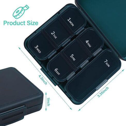 Travel Pill Organizer Small 7 Grid Compartments Pill Holder Box - Portable Medicine Container Case - Daily Weekly Medication Organizer in Saudi Arabia