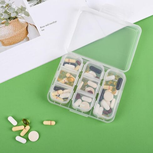 Travel Pill Organizer Small 7 Grid Compartments Pill Holder Box - Portable Medicine Container Case - Daily Weekly Medication Organizer in Saudi Arabia