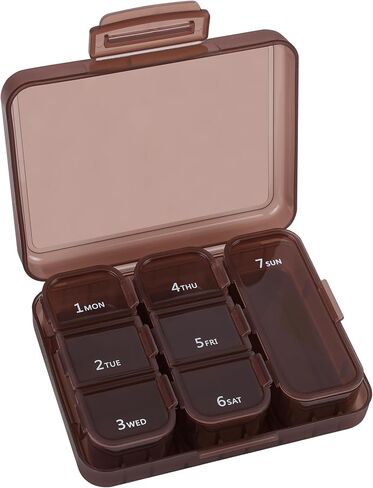 Travel Pill Organizer Small 7 Grid Compartments Pill Holder Box - Portable Medicine Container Case - Daily Weekly Medication Organizer in Saudi Arabia
