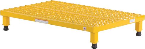 Vestil AHW-L-2436 Adjustable Work-Mate Stand with Serrated Deck, Steel, 36" Length x 24" Width Deck, 500 lbs Capacity, 5" - 8" Height Range, Yellow in Saudi Arabia