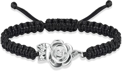 Shajwo زهرة الورد الحرق جرة سوار للرماد للنساء مجوهرات جنائزية قابل للتعديل تذكارية تذكار حبل رماد سوار in Kuwait