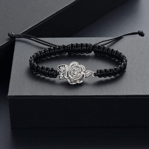 Shajwo زهرة الورد الحرق جرة سوار للرماد للنساء مجوهرات جنائزية قابل للتعديل تذكارية تذكار حبل رماد سوار in Kuwait