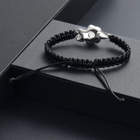 Shajwo زهرة الورد الحرق جرة سوار للرماد للنساء مجوهرات جنائزية قابل للتعديل تذكارية تذكار حبل رماد سوار in Kuwait