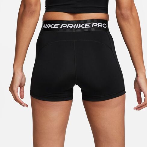 Nike Pro Dri-FIT Women's Mid-Rise 3" Graphic Training Shorts (Black/Anthracite/White, DX0076-010) Size X-Small in Saudi Arabia