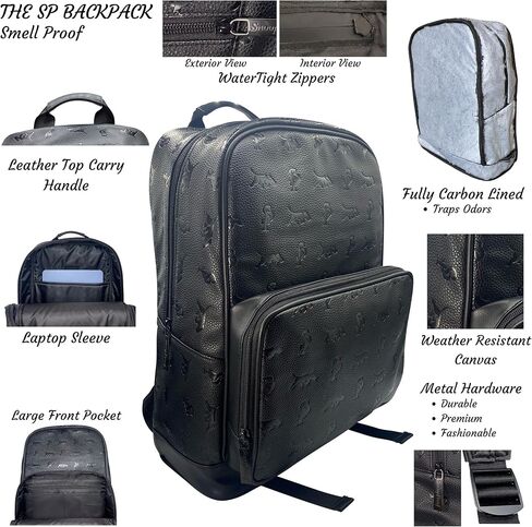The SP Backpack in All Black Smell Proof BackPack, (L) in Saudi Arabia