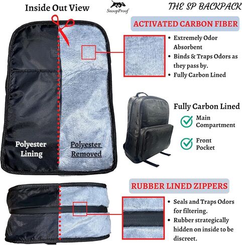 The SP Backpack in All Black Smell Proof BackPack, (L) in Saudi Arabia