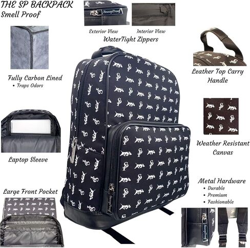 The SP Backpack in All Black Smell Proof BackPack, (L) in Saudi Arabia