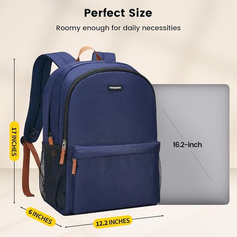 حقيبة ظهر Vorspack للرجال والنساء - حقيبة ظهر خفيفة الوزن للكلية وحقائب ظهر كاجوال للاستخدام أثناء السفر - أسود in Kuwait