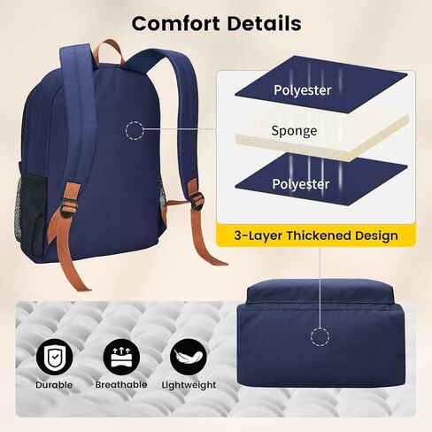 حقيبة ظهر Vorspack للرجال والنساء - حقيبة ظهر خفيفة الوزن للكلية وحقائب ظهر كاجوال للاستخدام أثناء السفر - أسود in Kuwait