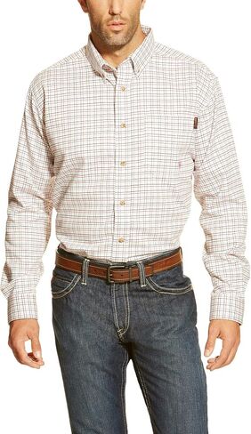 Ariat Male FR Gauge Work Shirt White Multi X-Large in Saudi Arabia