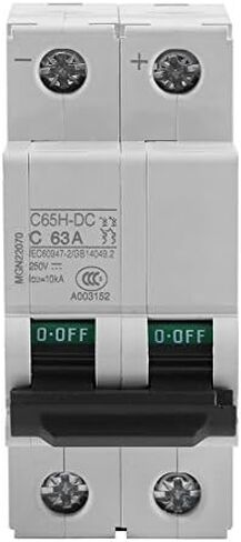 2P 250V Low-Voltage DC Miniature Circuit Breaker for Solar Panels Grid System din Rail Mount, Breaker DC Circuit Amp Solar Double Pole(63A) in Saudi Arabia