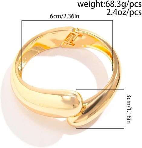 Gold Bangle Bracelets Cuff Bracelets for Women Trendy Statement Minimalist Wide Chunky Bangle Bracelets for Women Hinge Gold in Saudi Arabia