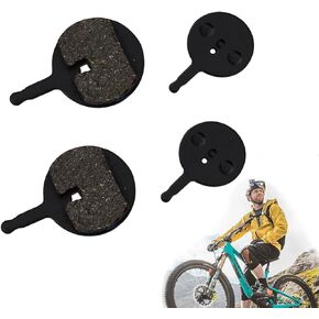 2 Pairs Bike Brake Pads Bicycle Brake Pads Replacement Disc Brake Pads Bike Disc Brake Pads Resin Semi Metallic Sintered Metal Cycling Brake Pads for Bikes Disc Brakes Bicycles