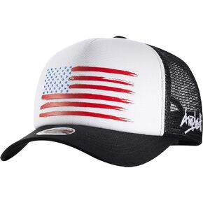 Premium 3D Embossed American Flag Trucker Hat Mesh Baseball Cap Outdoor Snapback Hat for Men Women