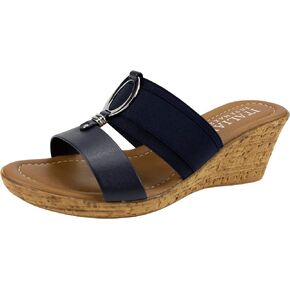 ITALIAN Shoemakers Women's Malou Faux Cork Wedge Sandals for Women