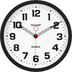 SHARP Matte Teal Wall Clock 12" Inch Silent Non-Ticking Modern Stylish Quartz Clocks Battery Operated, Easy to Read