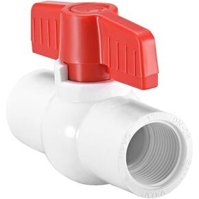 Uxcell PVC الكرة صمام العرض مقبض الأنابيب الخيوط ينتهي G3/4 أنثى الموضوع الأحمر الرمادي