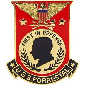 United States Navy USN USS Forrestal Ship 1" Lapel Pin