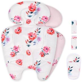 Infant Insert Compatible with 4moms Mamaroo & RockaRoo Swing, includes 3 Strap Pad, Enlarged Head & Body Support Cushion, Reversible Design, Breathable Soft Fabric, Machine Washable, Flower in Saudi Arabia