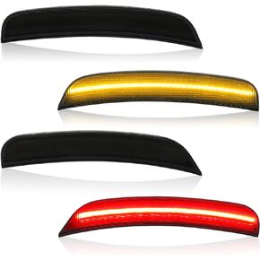 LED Side Marker Lights Replacement Compatible with Chrys1er 300 300C 300S 2015-2022, 4PCS Smoked Lens Front Rear Bumper Sidemarker Lamp 68214402AD 68213845AD