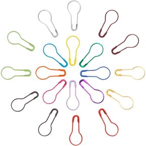 100PCS Safety Bulb Pins, Color Small Safety Pins for Clothes & Decorative Safety Pins Assorted Bulk, Metal Calabash-Pins-Pear-Shape Knitting Pins, Crochet Stitch Markers for Crocheting & Knitting