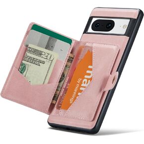 Hongxinyu, Cellular Phone Case for Google Pixel 8 Pro 2023, Teal, Magnetic Wallet Card Cash Slot, Wireless Charging Functional Kickstand
