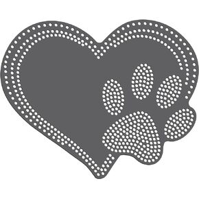 Heart with Paw Print Magnetic Rhinestone Template