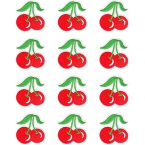 Honbay 12PCS Cute Cherry Iron on/Sew On Patches Fruit Embroidered Patches Appliques for Clothing Shoes Backpack Repairing and Decorations