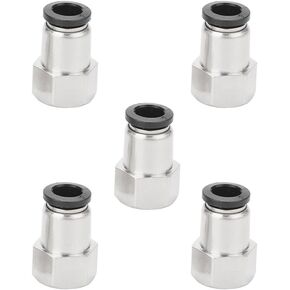 5PCS Push in Air Quick Connect Fittings 1/4 Inch Female Push-in Connector with Sleeve Pipe Outer Diameter NPT Internal Thread Quick Hose Connector Used for Air Vacuum Water Transmission