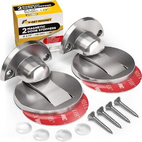 Magnetic Door Stoppers for Bottom of Door 2pcs - Magnetic Door Stops Floor Mount - Magnetic Door Holder Door Catcher - Door Stopper Wall Protector - Door Stop Heavy Duty - Magnetic Doorstop in Kuwait