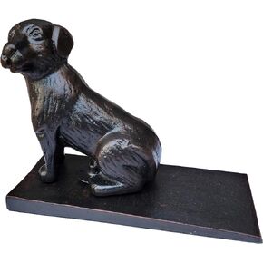 LuLu Decor, Cast Iron Dog Door Stopper, Doorstops Weight 6 Lbs (Black)