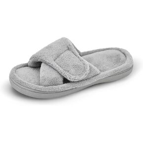 Panda Bros Women's Adjustable Slippers, Diabetic Slippers for Women Memory Foam, Open Toe Swollen Feet Slippers Bedroom House Indoor Outdoor Shoes with Rubber Sole in Saudi Arabia