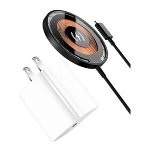 AICase iPhone 14 Magnetic Wireless Charger Built-in USB-C Cable with PD Adapter Compatible with MagSafe Charger for iPhone 14/14 Pro/14 Plus/14 Pro Max/iPhone 13/13 Pro/13 Pro Max/13 Mini/iPhone 12 in Saudi Arabia