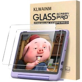 [2 Pack] 10 Kids Pro 2021 Tablet Tempered Glass Screen Protector with 2.5D 9H Anti-Scratch Anti-Shatter Transparent HD Clear Bubble Free Protective Film