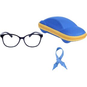 Kids Blue Light Blocking Glasses for Boys Girls with Adjustable Strap + Case + Cleaning Cloth