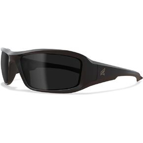 EDGE Brazeau Safety Glasses, Polarized Lenses, Non-Slip, Impact/Scratch Resistant, 99.9% UV Protect, ANSI Z87 Rated (Black Frame, Polarized Smoke)