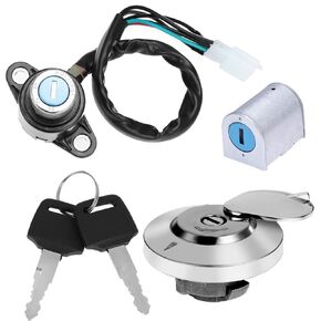 Fuel Gas Tank Cap Ignition Switch Steering Lock Set Kit Replacement for Honda Rebel CMX 250