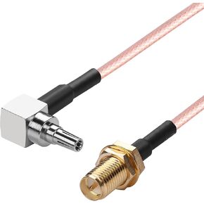 YAODHAOD 4G LTE Antenna Adapter RP-SMA Female to Right Angle CRC9 Male Connector RG316 RF Coaxial Pigtail Cable Extension for Modems Mobile Hotspot Dongle Adapter (2PCS (RP-SMA Female to CRC9 Male)