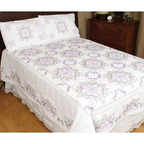 Jack Dempsey Needle Art Jack Dempsey Stamped White Quilt Top, by by Colonial