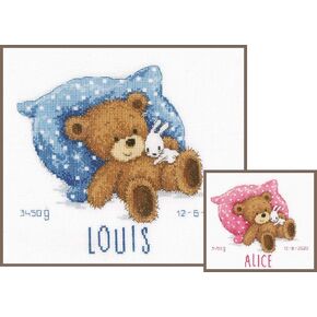 Vervaco Counted Cross Stitch Kit 8.8"X8.4"-Sweet Bear (14 Count) -V0170741