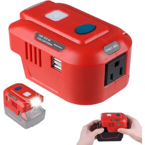 Power Inverter for Milwaukee, 150W Portable Power Supply Inverter for Milwaukee, AC 110V-120V Power Inverter with Dual USB and AC Outlet (Battery not Included)