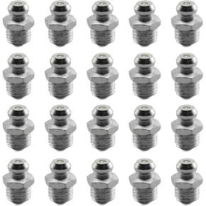 Grease Zerk 20PCS M8 5/16" Silver Straight Grease Nipple Nozzle Fitting