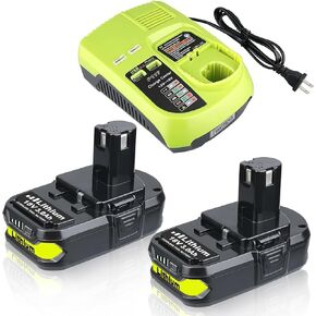 VANTTECH 2Pack P102 18V 3.0Ah Lithium Replacement Battery & P117 3A Fast Charger Compatible for Ryobi 18V Battery P103 P104 P105 P107 P108 P109 Compatible with Ryobi 18Volt Plus Power Cordless Tools